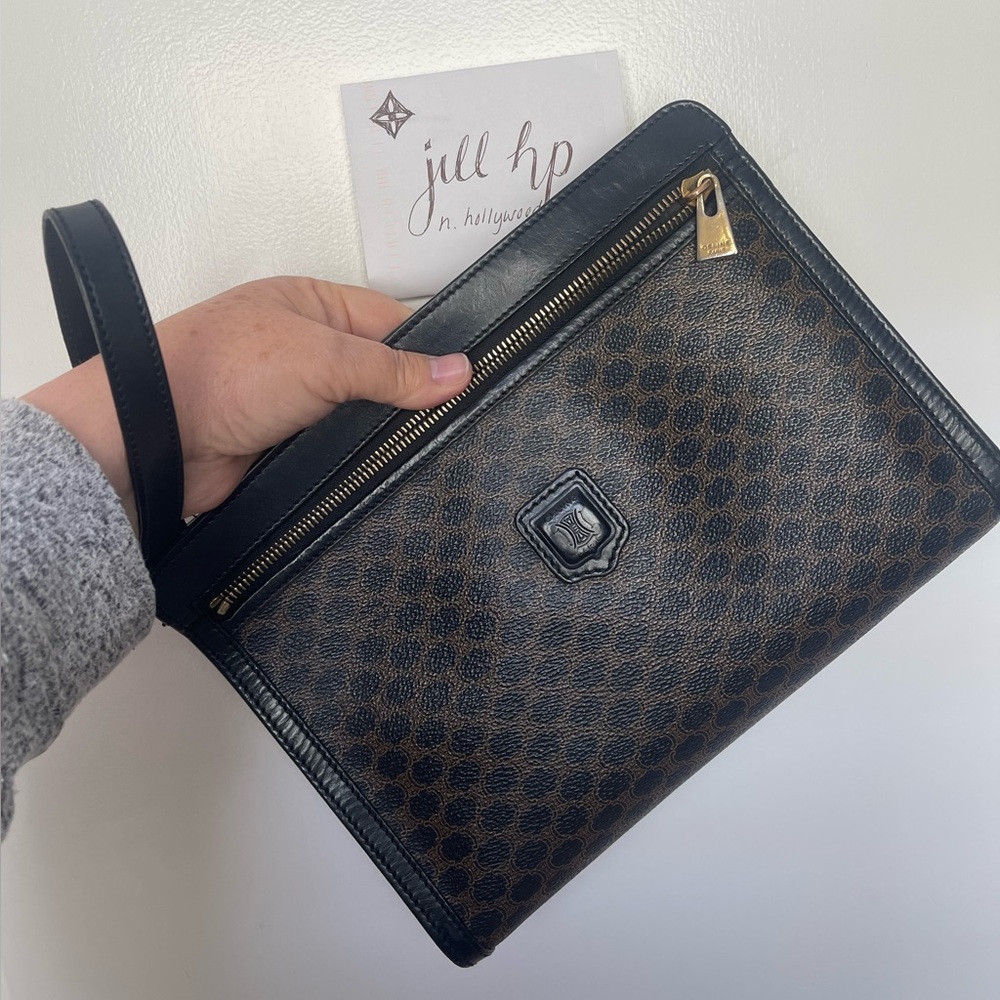 Céline Black and Brown Clutch